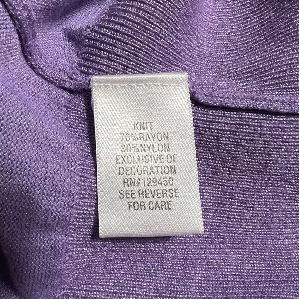 Apt 9 Purple Ruffles 3/4 Sleeve Knit Sweater size XL